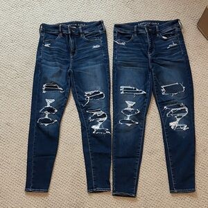 American Eagle Hi-Rise Distressed Jegging Jeans Womens 4S 4 Short